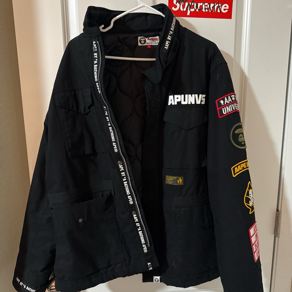 Black Men's Jacket with Patches